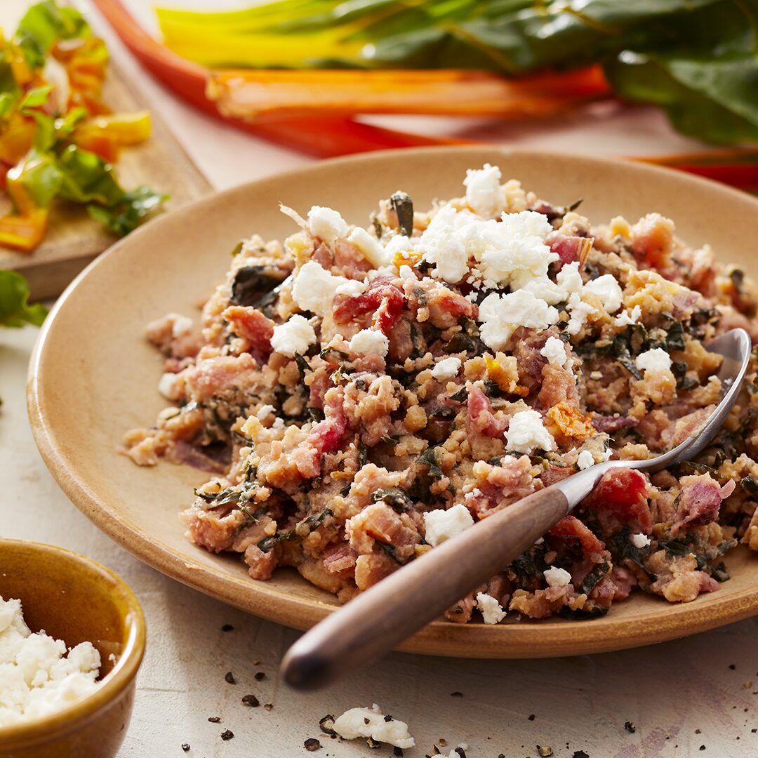 Snijbietstamppot met aardappels & feta