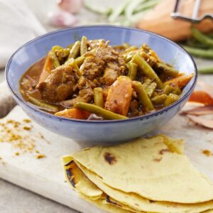 Roti kip met boontjes & zoete aardappel
