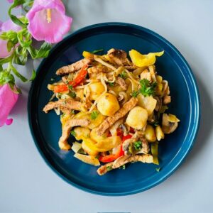 Shoarma met krieltjes en groenten